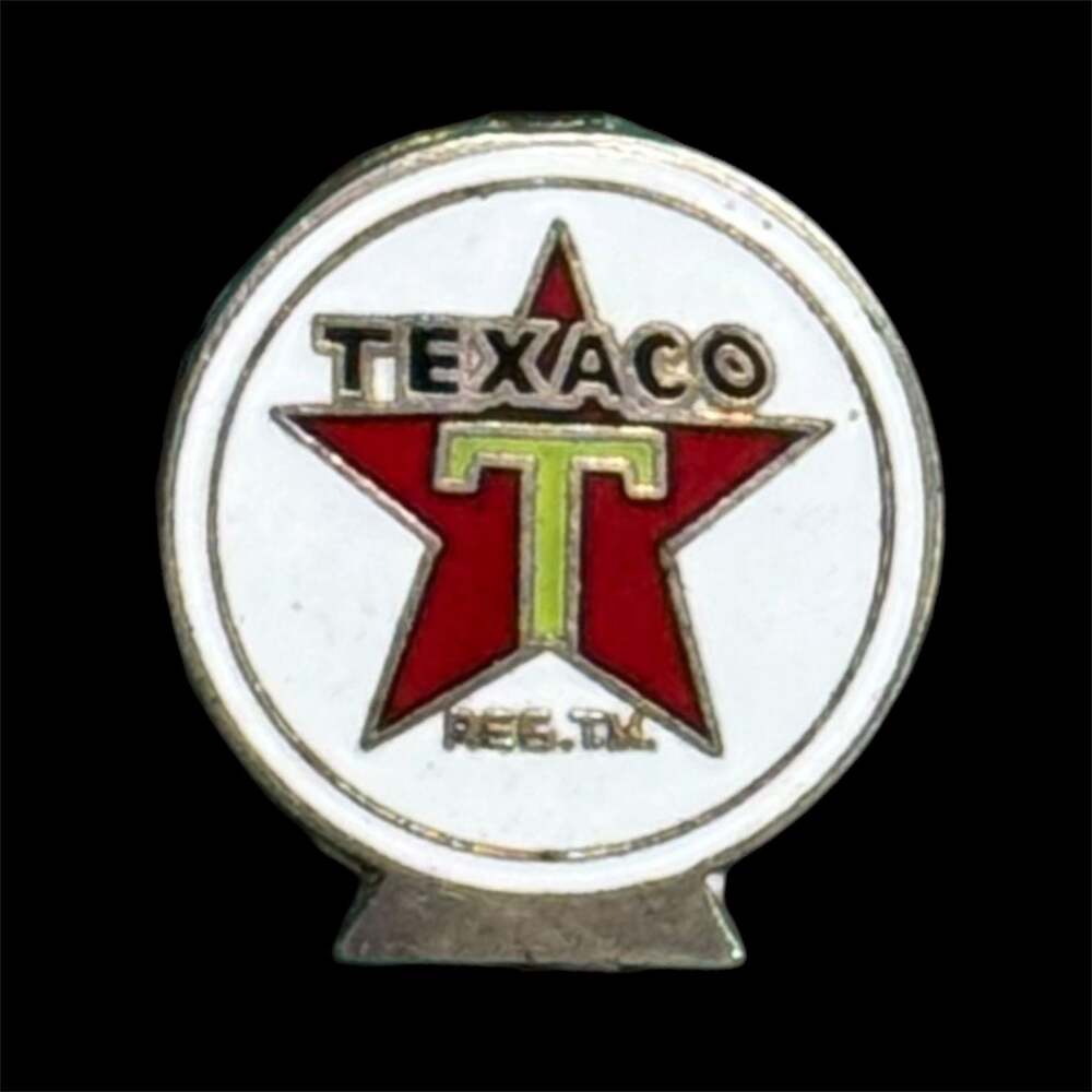 Vintage Texaco Oil Company Logo Enamel Lapel Pin Antique Gas Station Americana